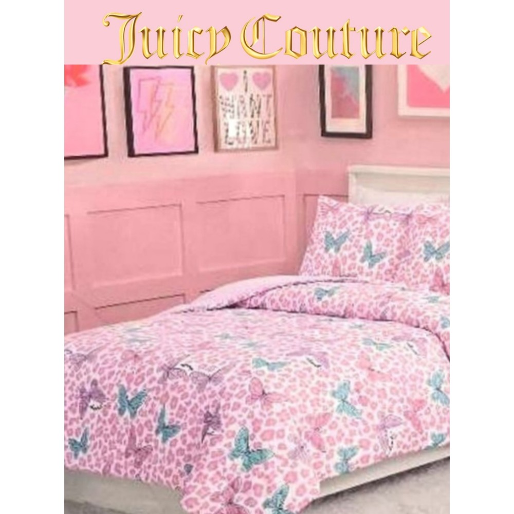 Juicy Couture Kids 2-PC Butterfly Printed Twin Bed Set